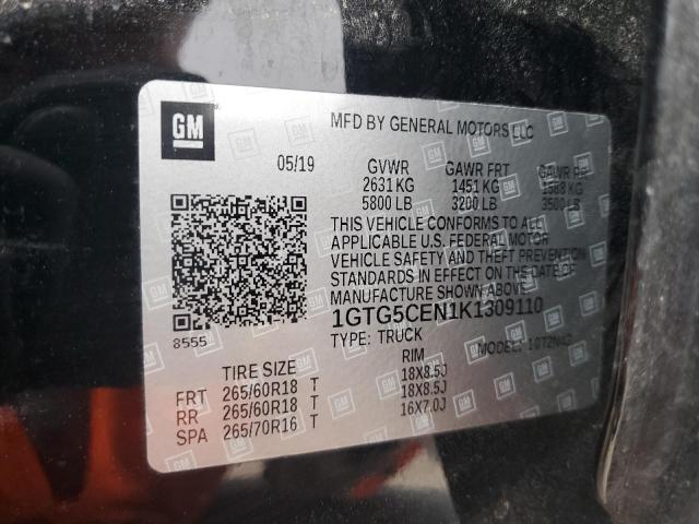 1GTG5CEN1K1309110 GMC CANYON SLE