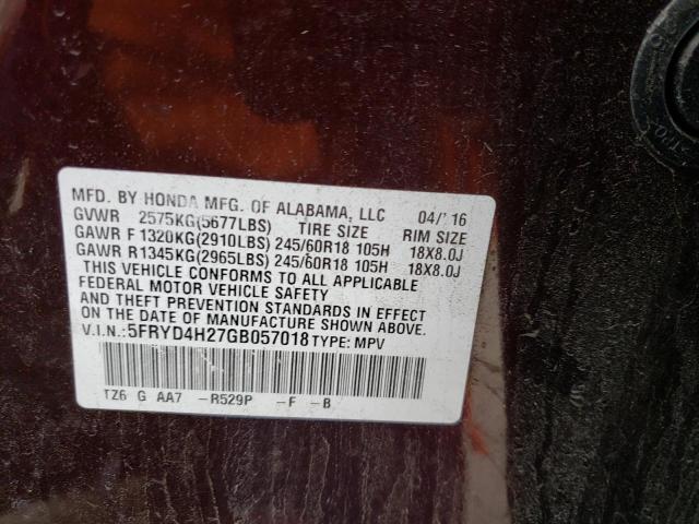 5FRYD4H27GB057018 Acura MDX