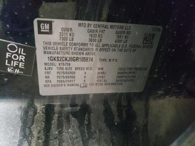 1GKS2CKJ8GR105874 GMC YUKON DENALI