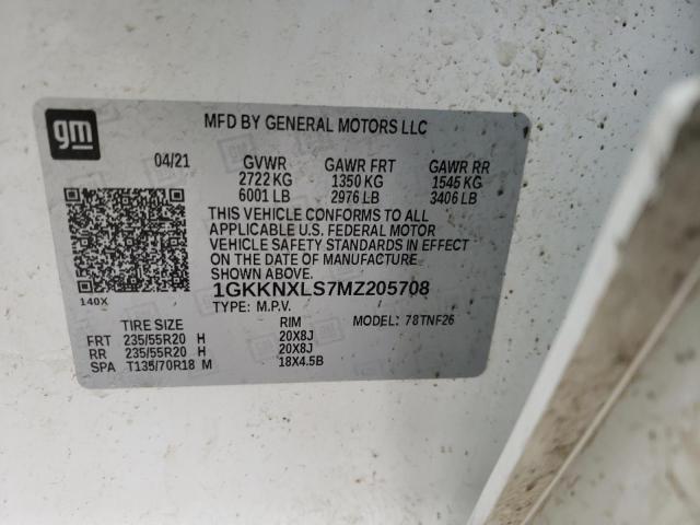 1GKKNXLS7MZ205708 GMC Acadia Denali