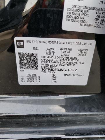 3GTP8DED3NG149922 GMC Sierra Limited C1500 Slt