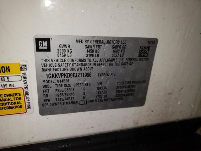 1GKKVPKD9EJ211996 GMC ACADIA SLE