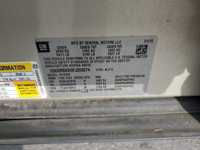 1GKKRSKD0FJ260674 GMC Acadia Slt-2