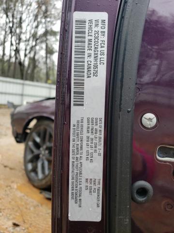 2C3CDZAGXNH105752 Dodge Challenger Sxt