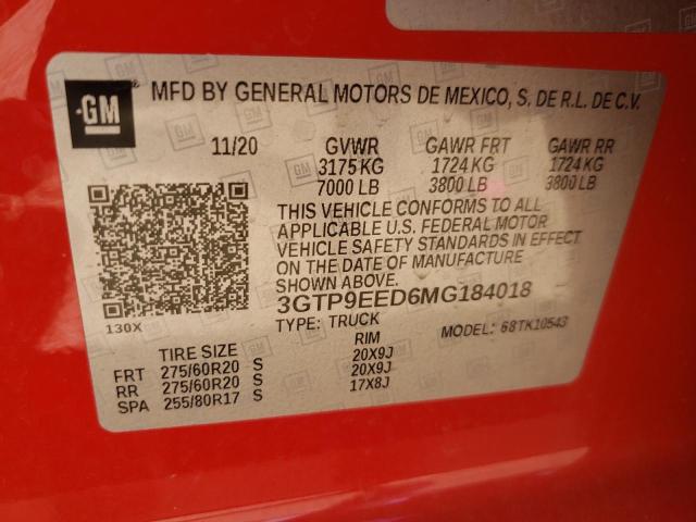 3GTP9EED6MG184018 GMC Sierra K1500 At4