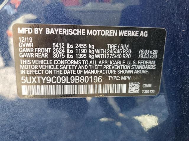5UXTY9C09L9B80196 BMW X3 Xdrivem40i