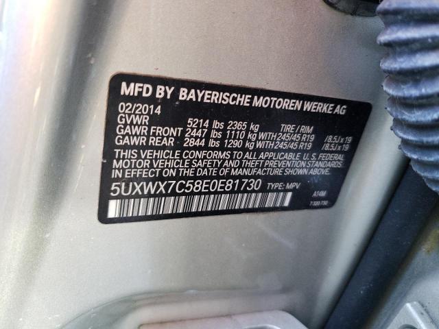 5UXWX7C58E0E81730 BMW X3 Xdrive35i