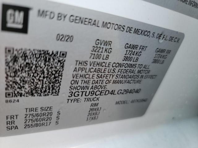 3GTU9CED4LG294040 GMC Sierra K1500 Elevation