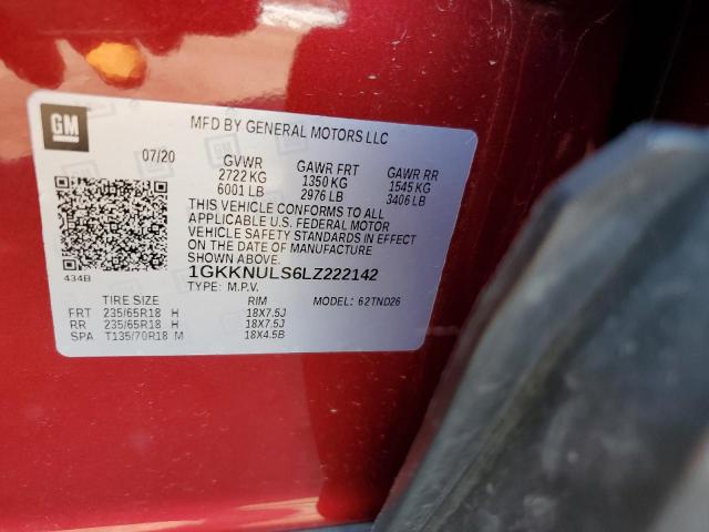1GKKNULS6LZ222142 GMC ACADIA SLT