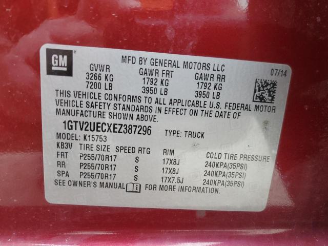 1GTV2UECXEZ387296 GMC Sierra K1500 Sle