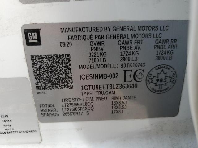 1GTU9EET8LZ363640 GMC Sierra K1500 At4