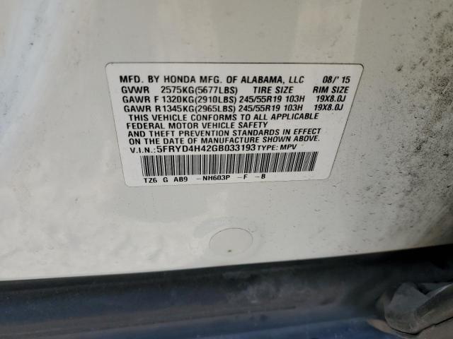 5FRYD4H42GB033193 Acura Mdx Technology