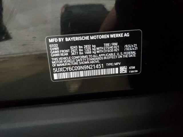 5UXCY6C09N9N21451 BMW X6 Xdrive40i