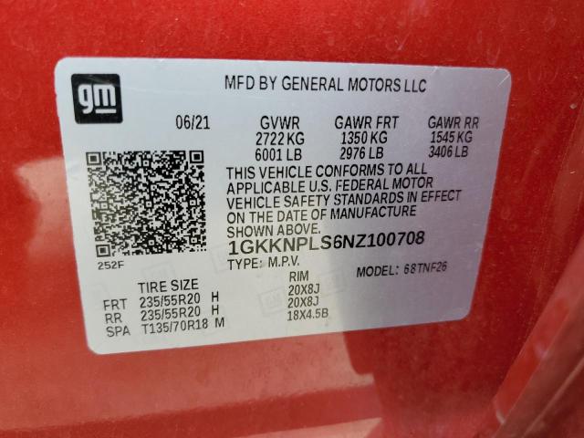 1GKKNPLS6NZ100708 GMC Acadia Denali