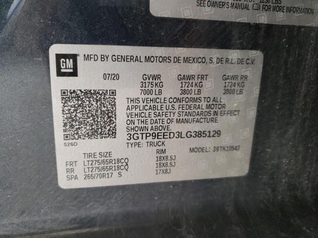 3GTP9EED3LG385129 GMC Sierra K1500 At4