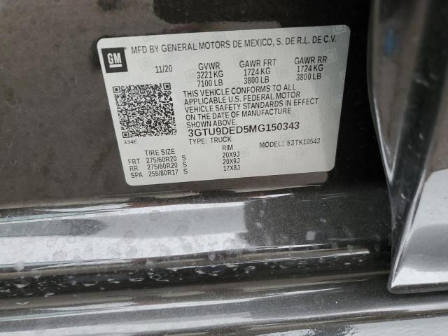 3GTU9DED5MG150343 GMC Sierra K1500 Slt