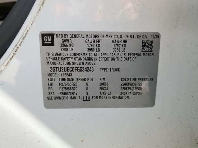 3GTU2UEC6FG534243 GMC Sierra K1500 Sle