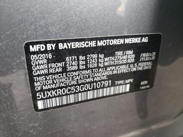 5UXKR0C53G0U10791 BMW X5 Xdrive35i