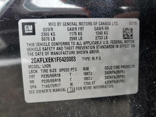 2GKFLXEK1F6420083 GMC Terrain Slt