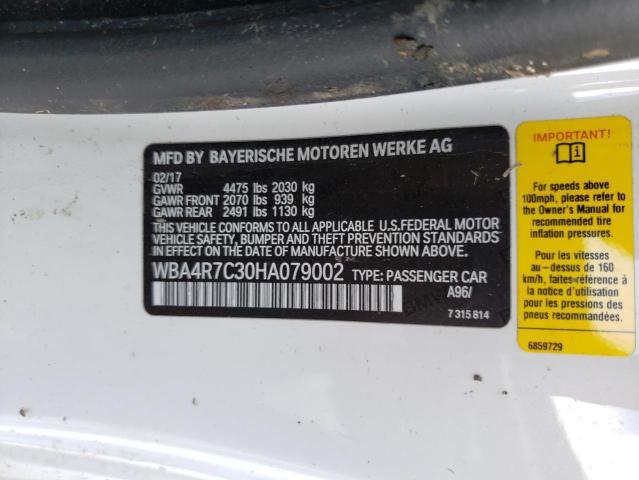 WBA4R7C30HA079002 BMW 430I
