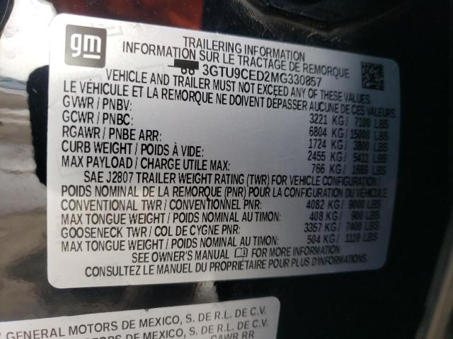 3GTU9CED2MG330857 GMC Sierra K1500 Elevation