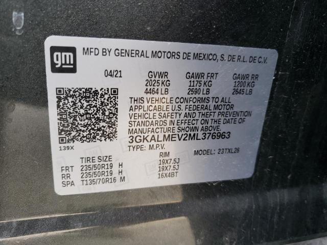 3GKALMEV2ML376963 GMC Terrain Sle