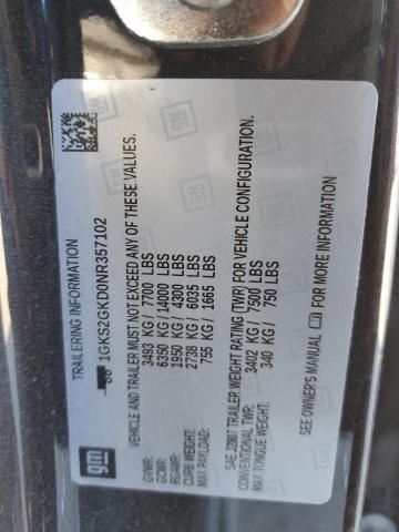 1GKS2GKD0NR357102 GMC Yukon Xl K1500 Slt