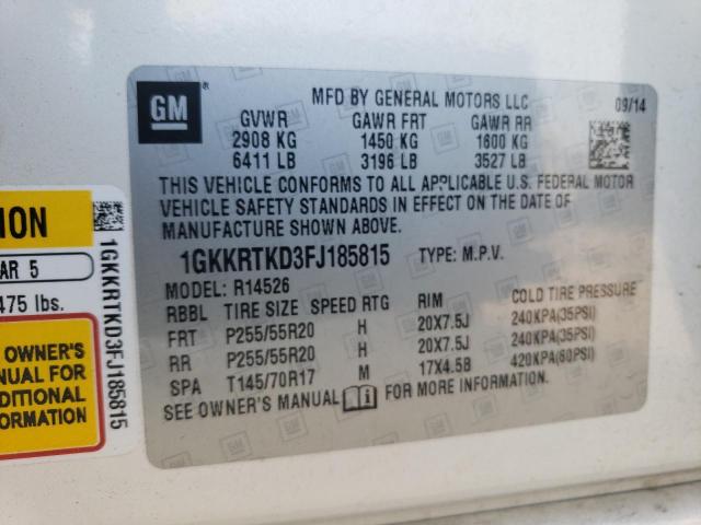 1GKKRTKD3FJ185815 GMC Acadia Denali