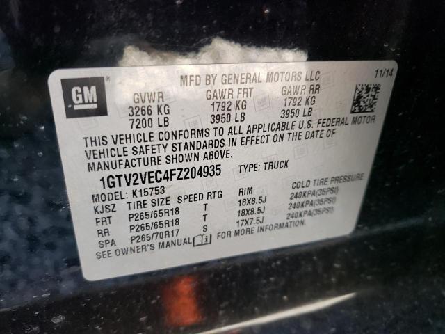 1GTV2VEC4FZ204935 GMC Sierra K1500 Slt