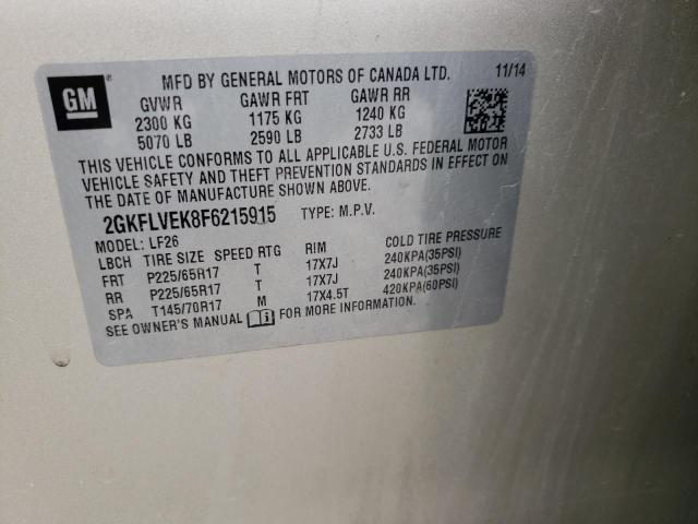 2GKFLVEK8F6215915 GMC Terrain Sle