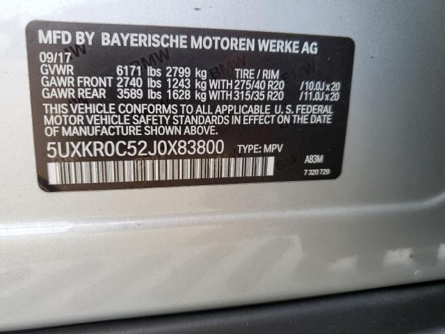 5UXKR0C52J0X83800 BMW X5 Xdrive35i
