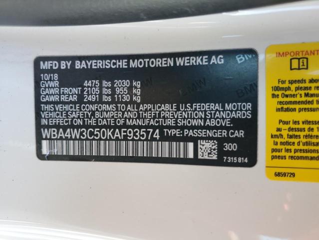 WBA4W3C50KAF93574 BMW 430I