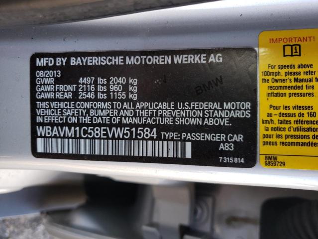 WBAVM1C58EVW51584 BMW X1 Sdrive28i