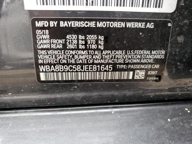 WBA8B9C58JEE81645 BMW 330 I