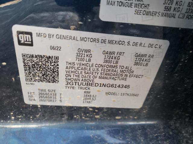 3GTUUBED1NG614345 GMC Sierra K1500 Sle