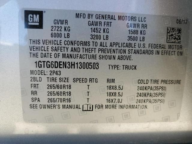 1GTG6DEN3H1300503 GMC CANYON SLT