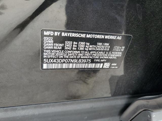 5UX43DP07N9L83975 BMW X3 Sdrive30i