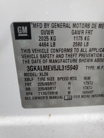 3GKALMEV6JL315949 GMC Terrain Sle