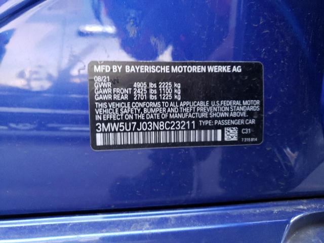 3MW5U7J03N8C23211 BMW M340I