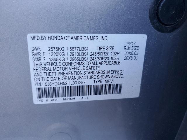 5J8YD4H52HL001287 Acura Mdx Technology