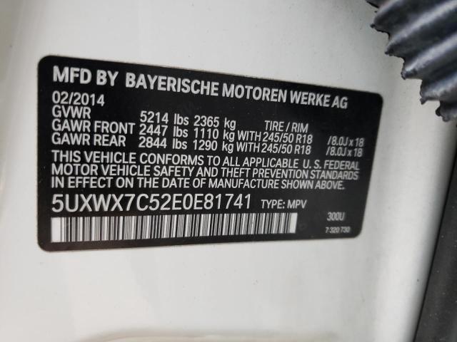 5UXWX7C52E0E81741 BMW X3 Xdrive35i