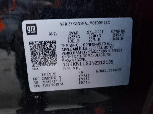 1GKKNLLS0NZ112135 GMC Acadia At4