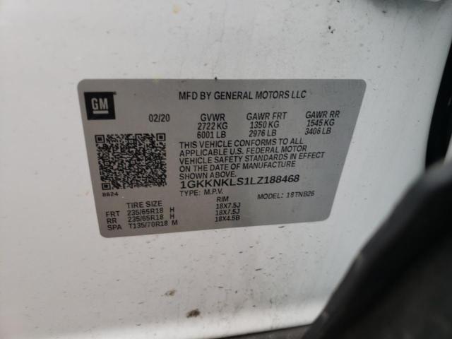 1GKKNKLS1LZ188468 GMC ACADIA SLE