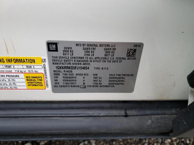 1GKKRRKD3FJ154664 GMC Acadia Slt-1