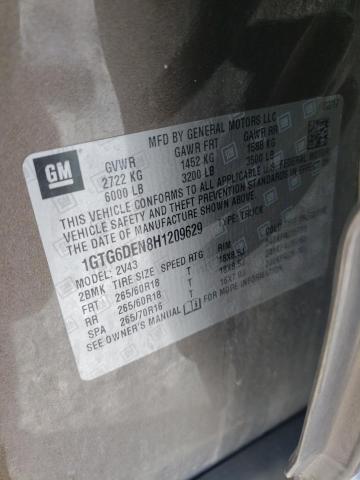 1GTG6DEN8H1209629 GMC CANYON SLT