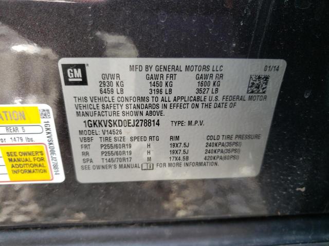 1GKKVSKD0EJ278814 GMC Acadia Slt-2