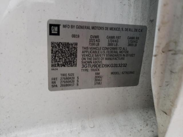 3GTU9DED5KG313232 GMC Sierra K1500 Slt