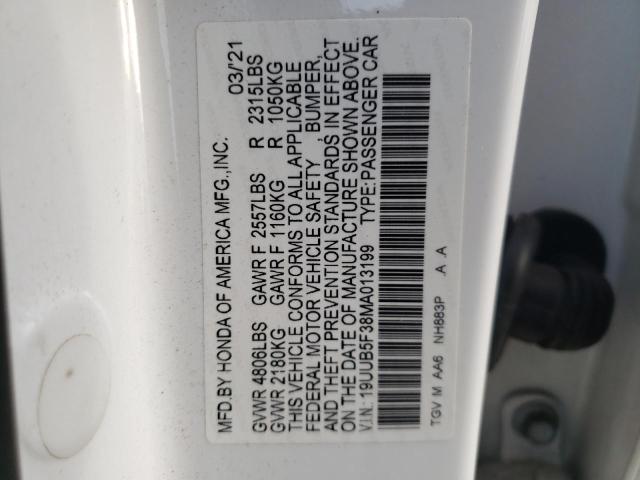 19UUB5F38MA013199 Acura TLX