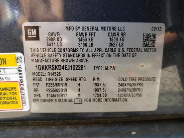 1GKKRSKD4EJ192281 GMC Acadia Slt-2