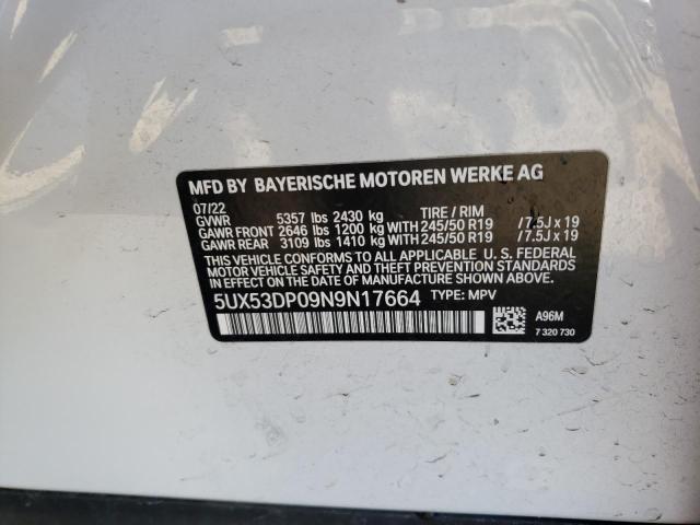 5UX53DP09N9N17664 BMW X3 Xdrive30i